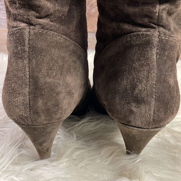 Predictions Ladies Leather Heeled Calf High Boots, Size 7 1/2M, Brown - Picture 8 of 11